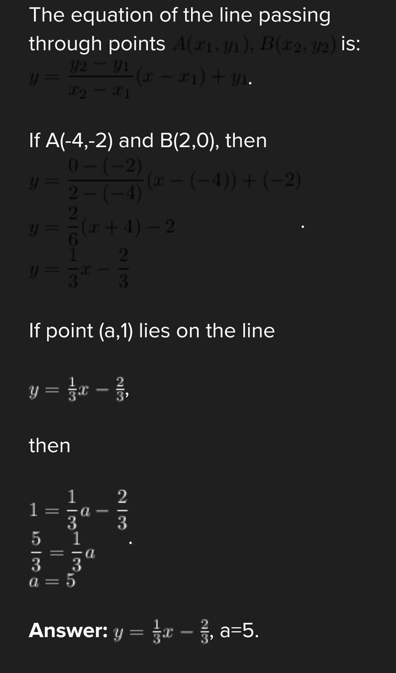 Use the interactive to graph the line that goes through the points (-4,-2) and (2,0). The-example-1