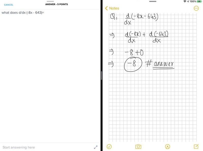 What does d/dx (-8x - 643)=-example-1