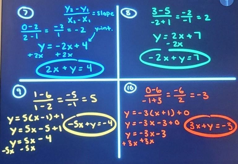 PLEASE DO ALL 4 ASSAPP Write an equation in standard form of the line shown.-example-1