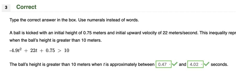 A ball is kicked with an initial height of 0.75 meters and initial upward velocity-example-1