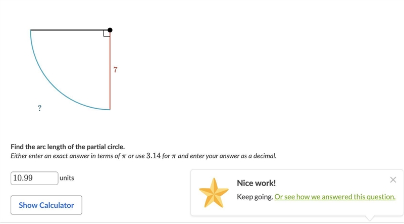 Find the arc length of the partial circle. Either intern exact answer in terms of-example-1