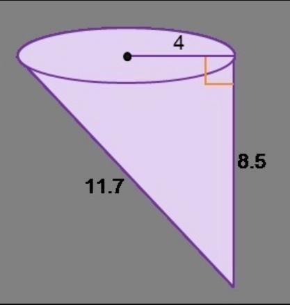 What is the volume of the oblique cone? Round to the nearest tenth.-example-1