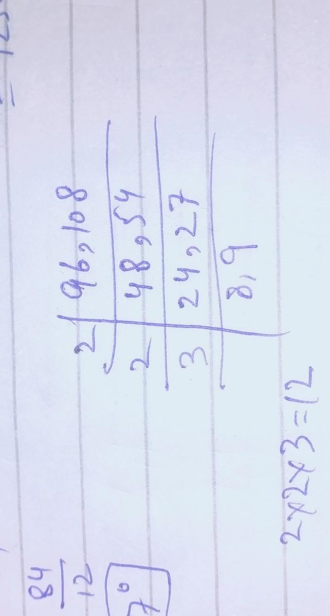 Find the HCF of 96 and 108-example-1