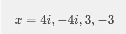 Find all the real zeros of the function : h(x) = -2 (x²+16) (x²-9)-example-1