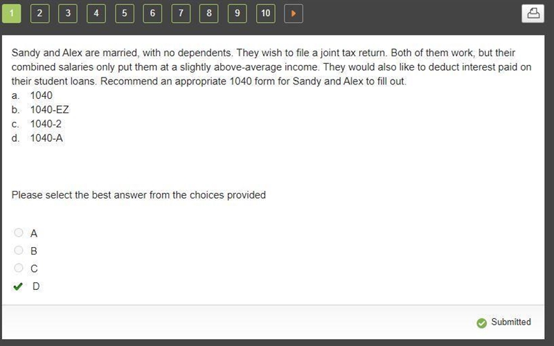 Sandy and Alex are married, with no dependents. They wish to file a joint tax return-example-1