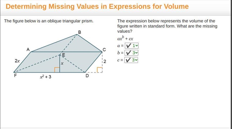 The expression below represents the volume of the figure written in standard form-example-1