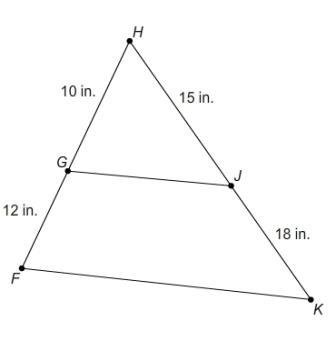 Is △FHK similar to △GHJ? If so, which postulate or theorem proves these two triangles-example-1