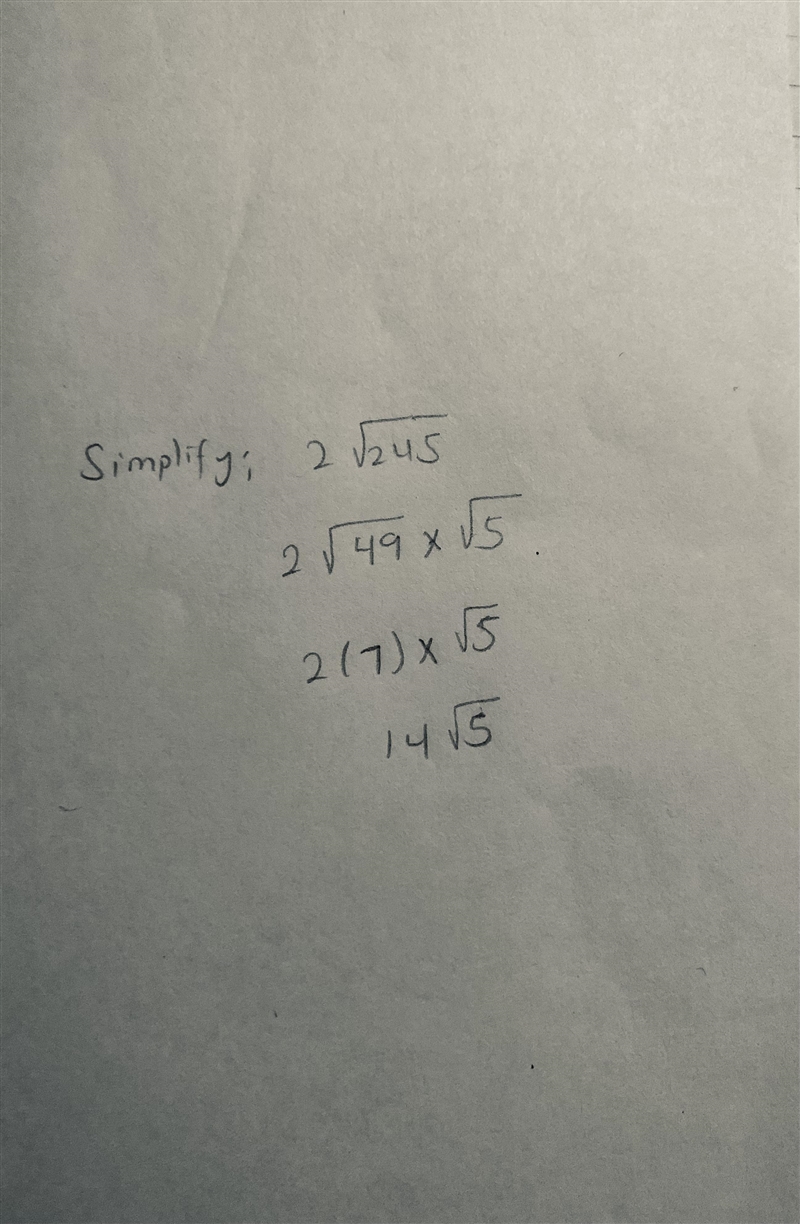 Simplify 2 square root of 245-example-1