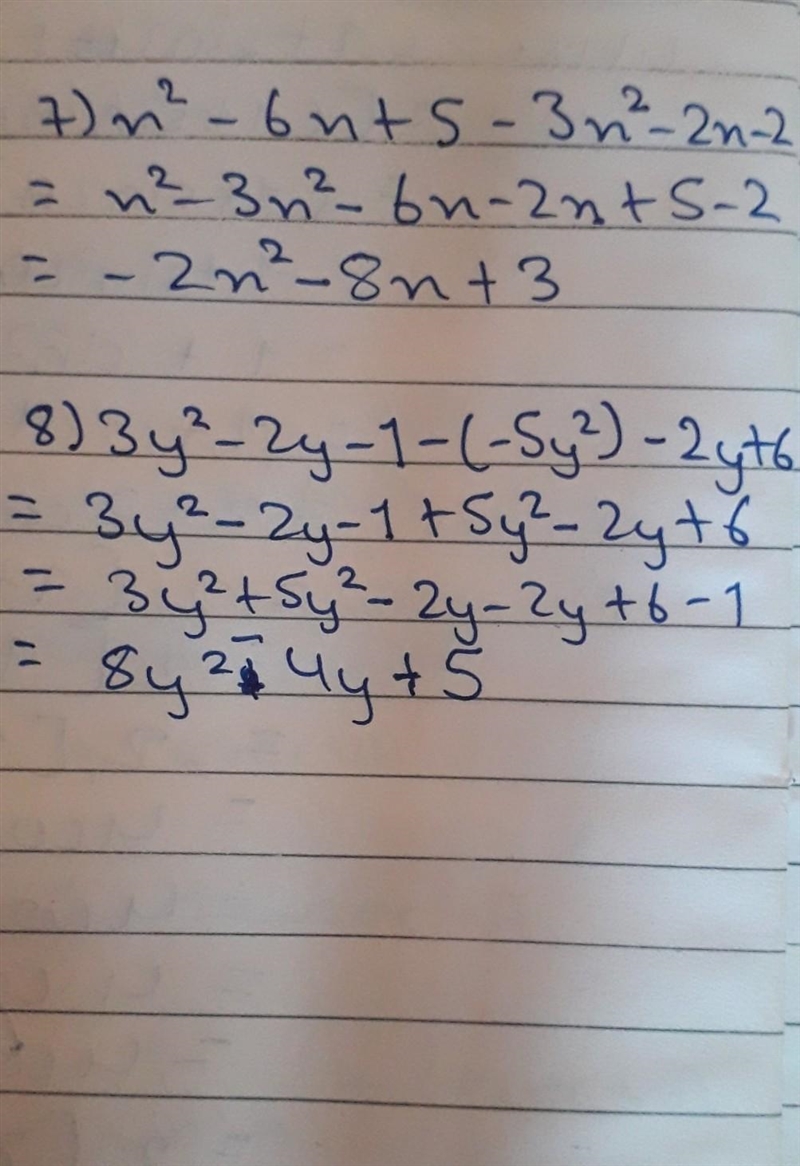 Someone answer these quick please! Can you please get 1-8 done 1. 10a – 8b (-) 4a-example-3