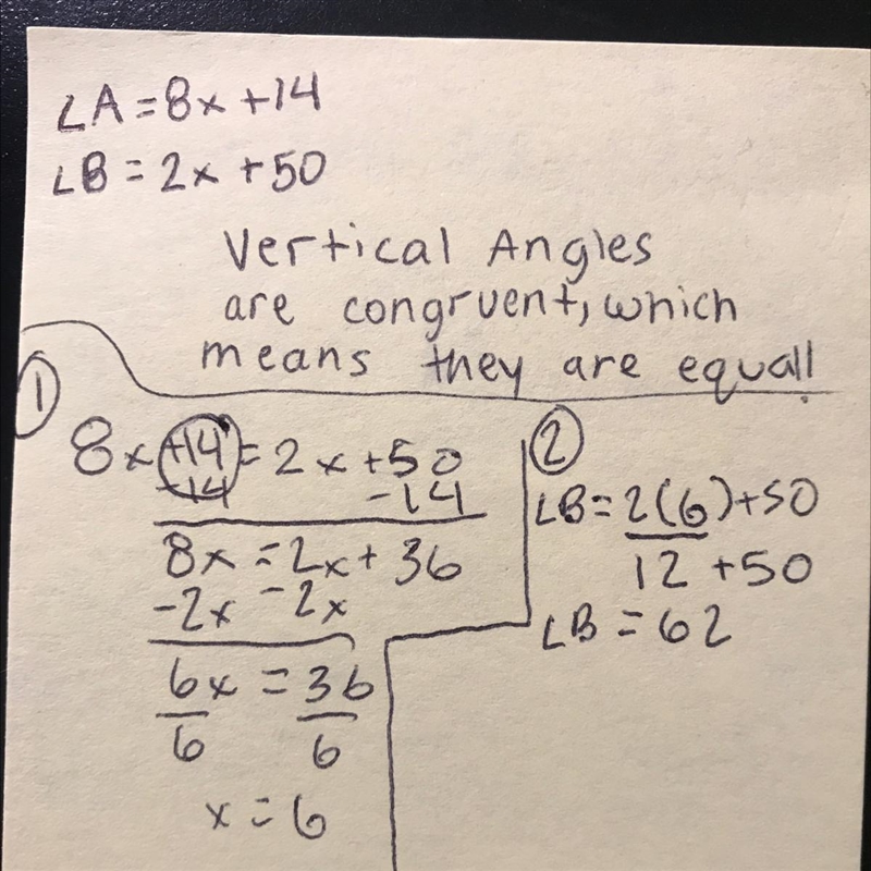 HELP QUICK PLEASE!!! and please explain bc I'm confused. ∠A and ∠B are vertical angles-example-1