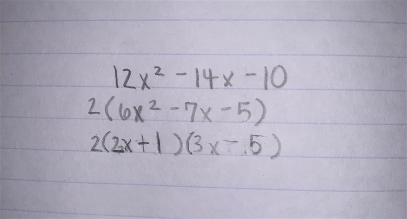 12x2 – 14x - 10 Factored form-example-1