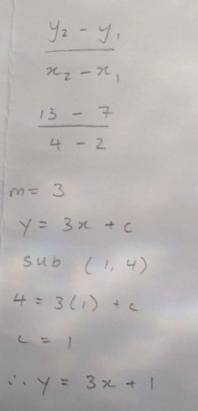 Plz help asap Construct an equation from the values given in the table-example-1