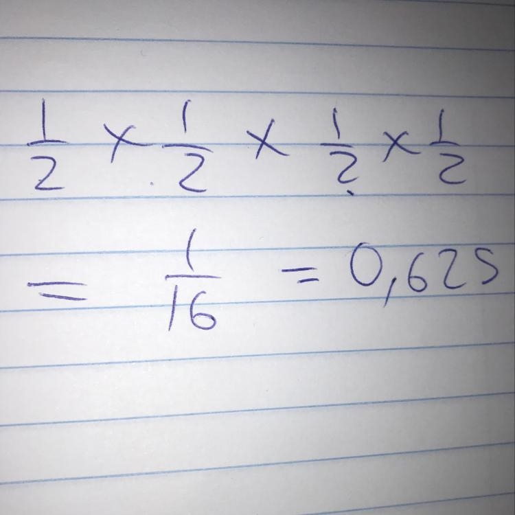 If a student is randomly choosing the answer to each of four true-false questions-example-1