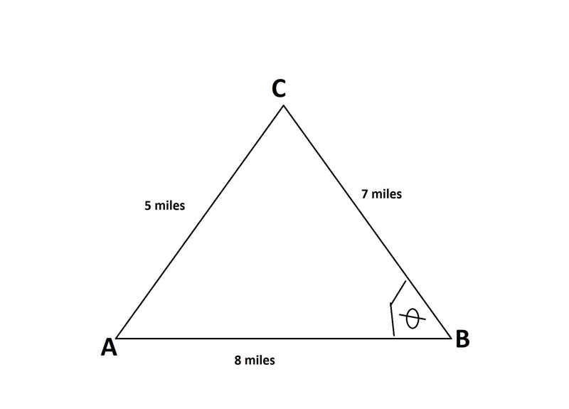 There are 3 islands A,B,C. Island B is east of island A, 8 miles away. Island C is-example-1