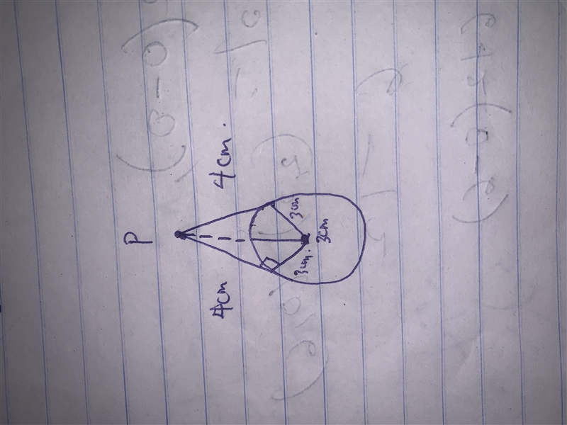 22) The length of tangents drawn from an external point to a circle are equal to 4 cm-example-1