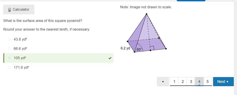 What is the surface area of this square pyramid? Round your answer to the nearest-example-1