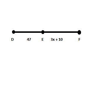 If DF = 9x - 39, find EF-example-1