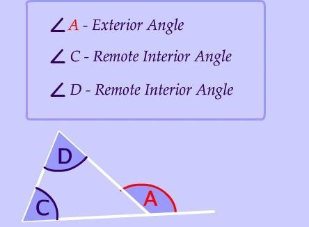 remote interior angle is a(n) _____ angle of a polygon that is not adjacent to a particular-example-1