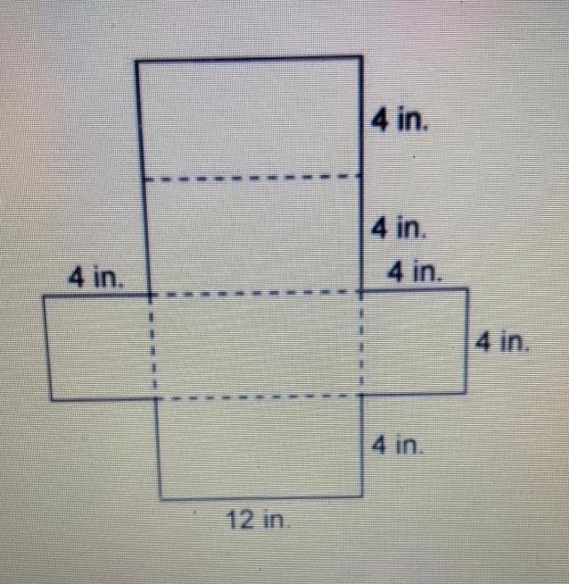 What is the total surface area of the box formed by the pattern below-example-1