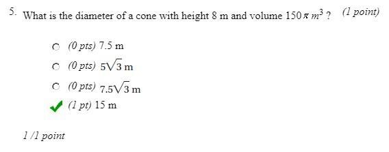 What is the value of x if the volume of the cone is 12 pi m3-example-5