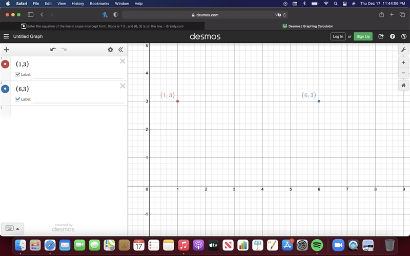 Enter the equation of the line in slope-intercept form. Slope is 1 3 , and (6, 3) is-example-1