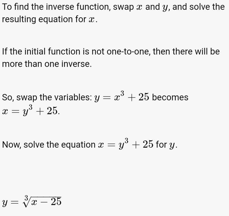 If f(x) = (x3 + 25), find the inverse of f.-example-1