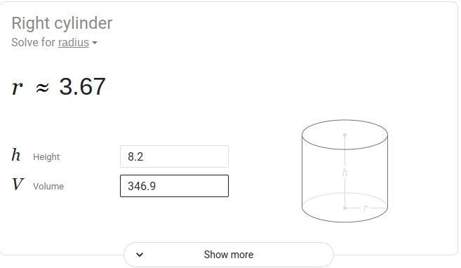 The volume of the oblique cylinder is approximately 346.9cm3. If the height is 8.2 cm-example-1