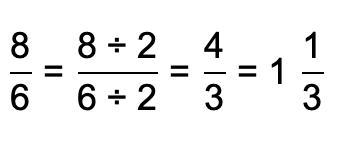 8/6 or 0.75 Give your answer as a fraction in its simplest form.-example-1