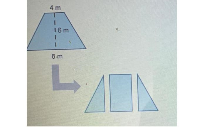 An isosceles trapezoid was broken into a rectangle and two triangles. What are the-example-1