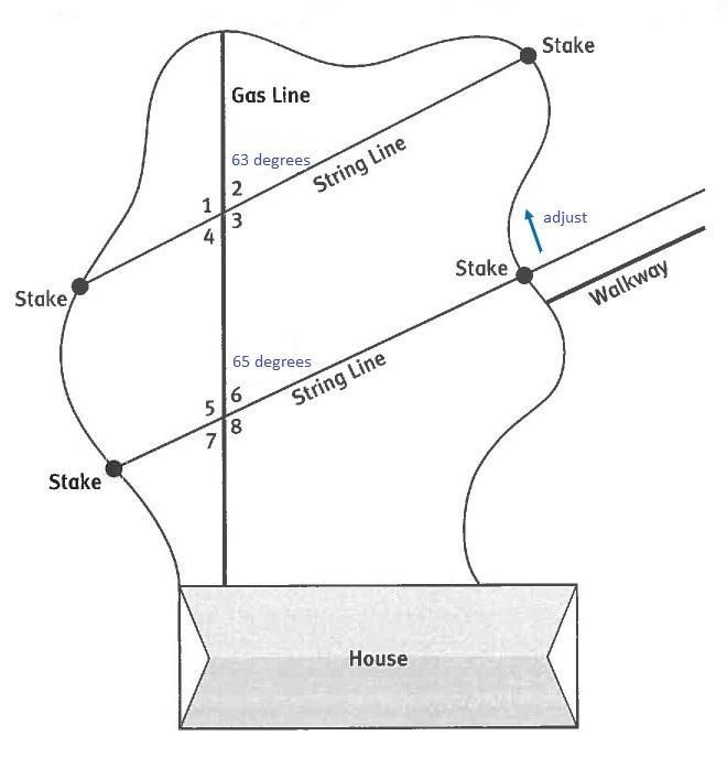 Matt is working on the blueprint for the new patio, as shown below. He measures angle-example-1