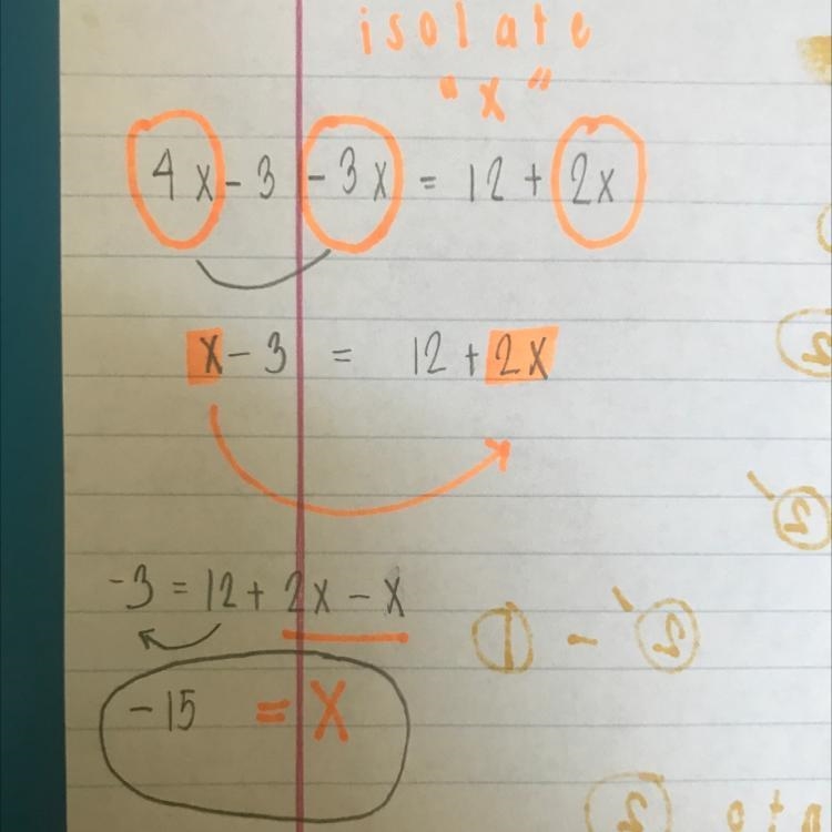 4x - 3 - 3x = 12 + 2х-example-1