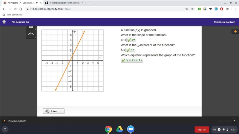 A coordinate plane with a line passing through (negative 3, negative 5), (0, 1), and-example-1