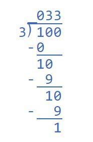 What is 100 divided by 3? A. Thirty three point 3 B. 33.3 C. 33.3333333333333333333 D-example-1