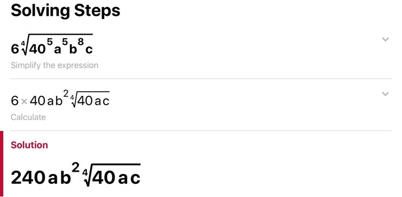 Help I will love you forever 6\sqrt [4]{405 {a}^(5) {b}^(8)c } ​-example-1