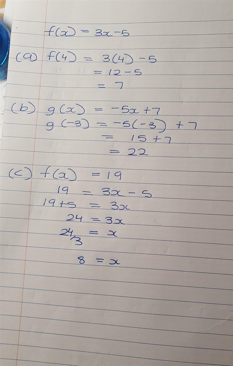 Evaluate the following expressions given the following functions: f(x) = 3x-5 and-example-1