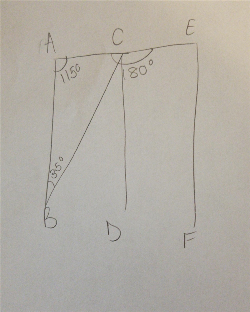 in this diagram, AB and CD are Parallel. Angle ABC measure 35 and Angle BAC measure-example-1