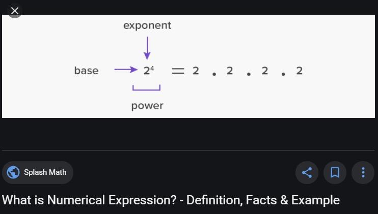 3^2 is an example of A. a numerical equation B. a numerical expression C. an algebraic-example-1