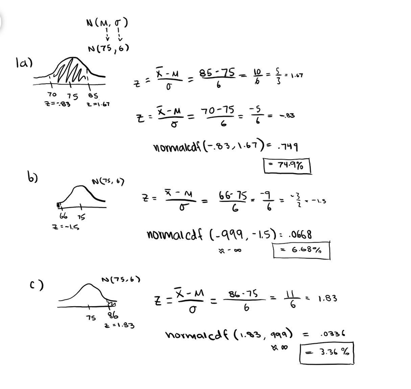 Please help! For question #1, sketch a Normal curve to model the situation and find-example-1