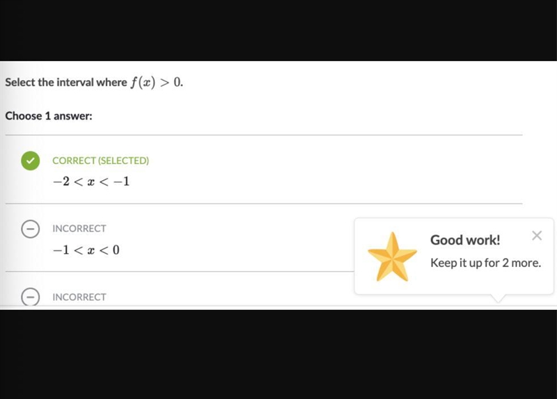 Select the interval where f(x)>0-example-1