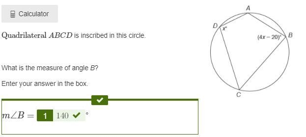 Quadrilateral ABCD ​ is inscribed in this circle. What is the measure of angle A? Enter-example-3