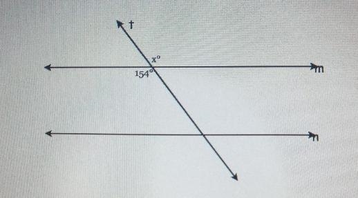 Given m|n, find the value of x. t to 154°​-example-1