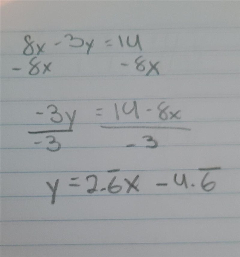 Solve 8x-3y=14 for y-example-1