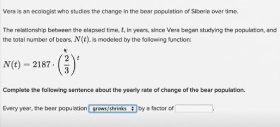 Vera is an ecologist who studies the change in the bear population of Siberia over-example-1