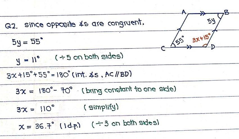 Find the values of X and wanted to ensure each quadrilateral is a parallelogram.​-example-2