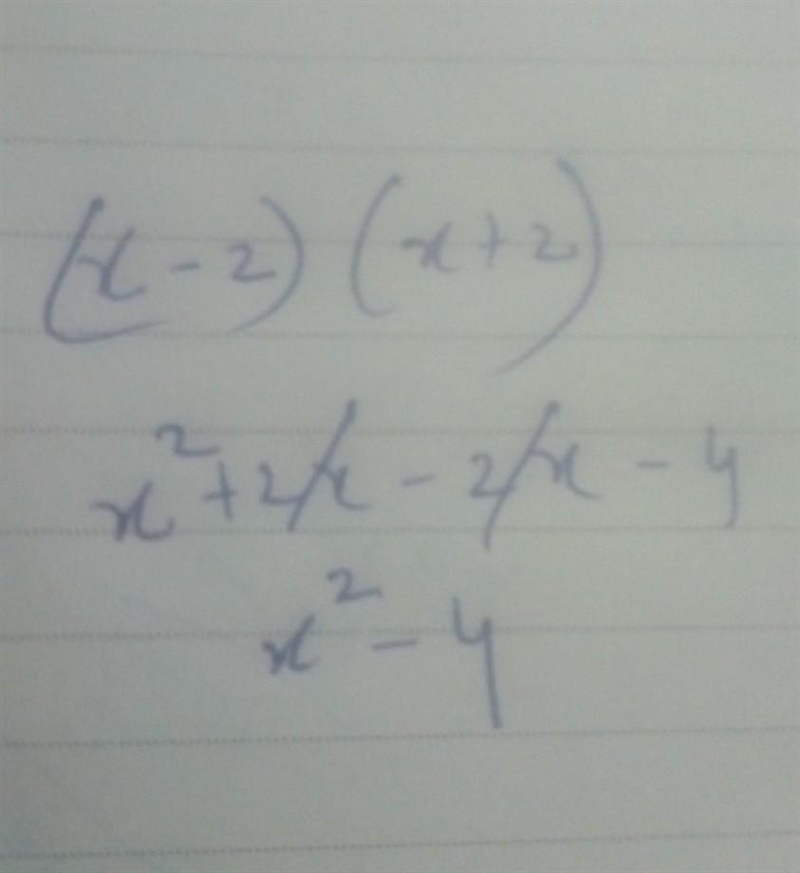 What is the product of (x-2)(x+2)?-example-1