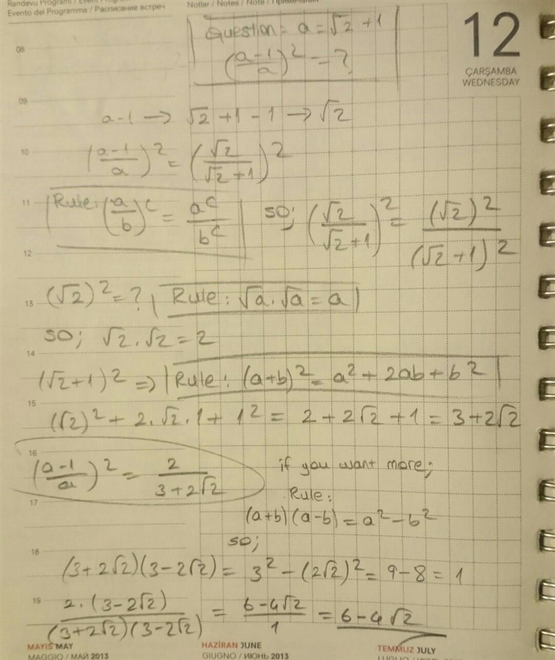 If a=√2+1,find the value of (a-1/a)²-example-1