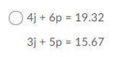 Which System of Equations represents the problem given? Erin bought 4 jars of jelly-example-1