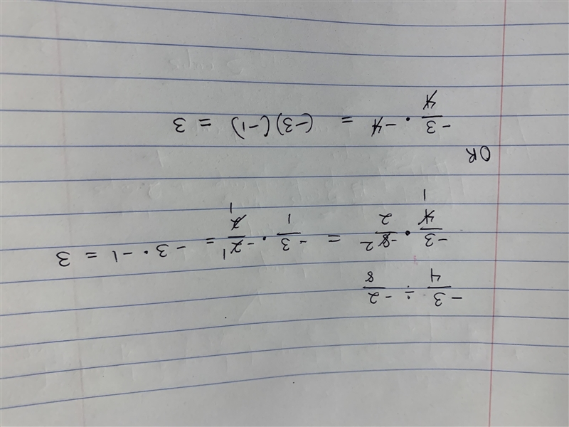 Simplify -3/4 divided by 2/-8-example-1