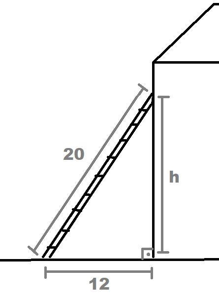 A ladder is leaning up against a house. The ladder is 20 feet long and the base of-example-1