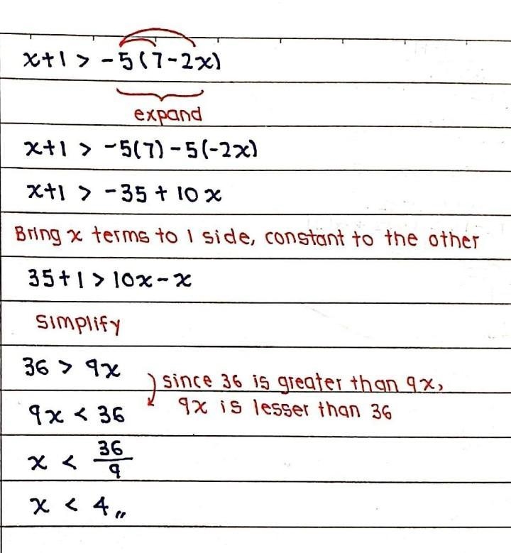 Solve: x + 1 > -5 (7-2x)-example-1